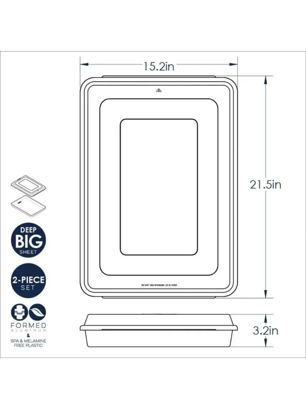 Extra Large High-Sided Baking Pan - 21.1